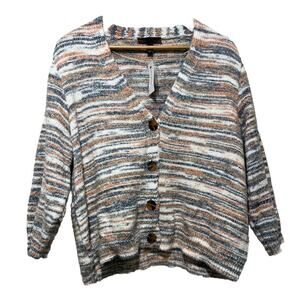 Lane Bryant Woman's Multi Color Strip Button Up Cardigan Sweater Sz 18 20 NWT